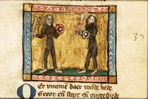 Wild men with pig's bristles