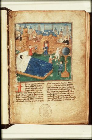 Guillaume de Deguileville sees the Heavenly Jerusalem in a vision