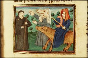 The Pilgrim is attacked by Hypocrisy and Gluttony