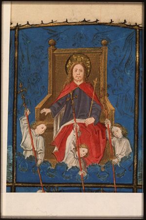 The Creation: God on his throne resting on the seventh day