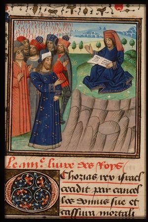 The messengers of Ahaziah are killed by fire when they reach Elijah on his mountain