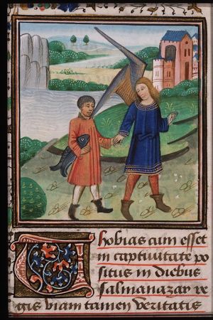 Tobias travels with the angel Raphael