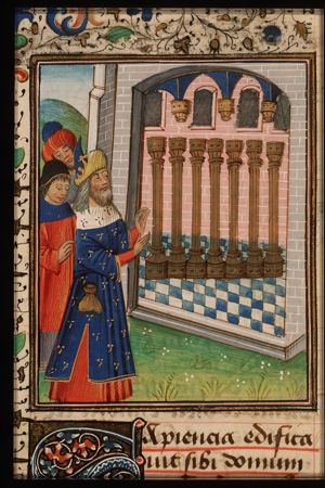 Solomon before the temple