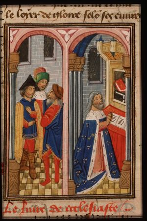 Solomon at prayer in his palace