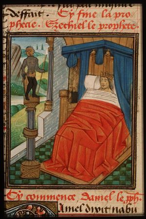 Nebuchadnezzar dreams of a statue with a golden head and feet of clay