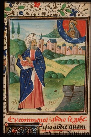 The prophet Obadiah communicating with God