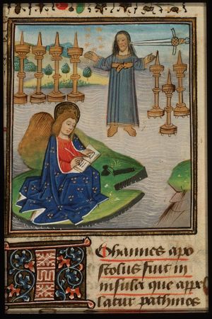 The Evangelist St. John on Patmos: vision of the appearance of the Son of Man