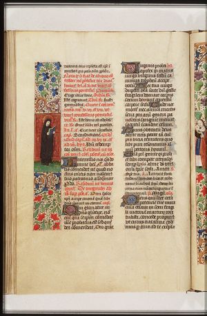 Saint reading a book
