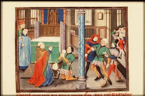 St. Hubert of Liège heals the murderers of St. Lambert of Maastricht, of their madness