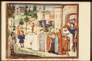 Funeral procession of St. Hubert of Liège