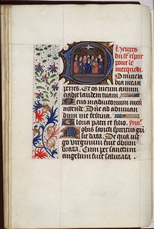 Pentecost: the Holy Spirit descends upon Mary and the apostles