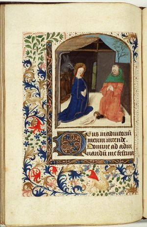 The Nativity: the adoration of the Christ-child by Mary and St. Joseph