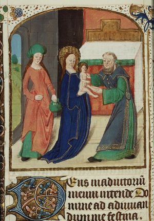 The presentation in the temple: Mary presents the Christ-child to Simeon