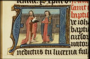 St. John the Baptist holding a book and a lamb and St. John the Evangelist holding the poisoned chalice