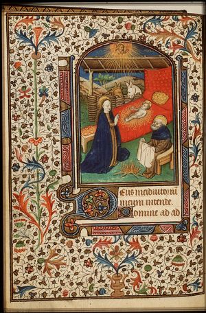 The Nativity: the adoration of the Christ-child by Mary and St. Joseph