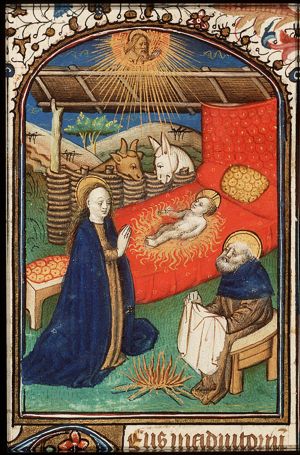 The Nativity: the adoration of the Christ-child by Mary and St. Joseph