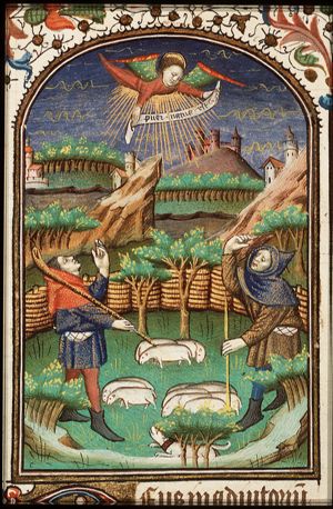 Annunciation of Christ's birth to the shepherds