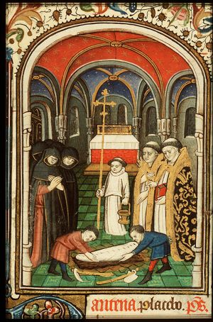 A burial in a church