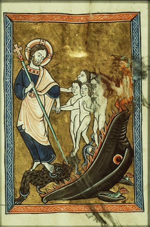 Harrowing of Hell: Christ leaves hell and liberates the souls