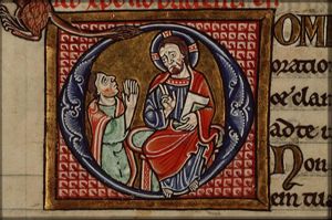 A man praying to Christ