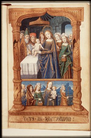 The circumcision of the Christ-child in the temple by a priest