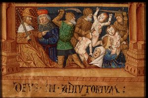 The massacre of the Innocents: Herod's men kill the newborn boys of Bethlehem