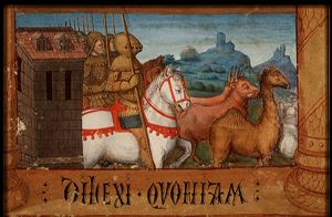 Job's oxen and asses are carried off by the Sabeans