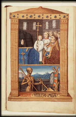 A funeral service in a church