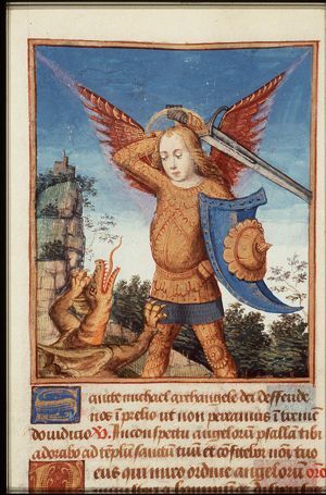 St. Michael conquering the dragon (Satan)