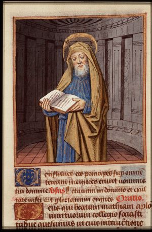 St. Matthias holding a book