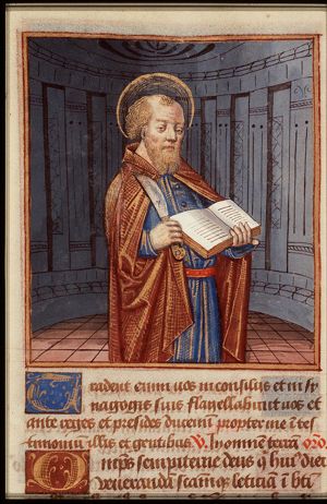 St. Bartholomew holding a knife and a book