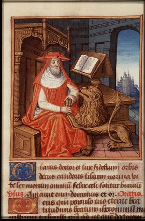 St. Jerome as a cardinal with the lion