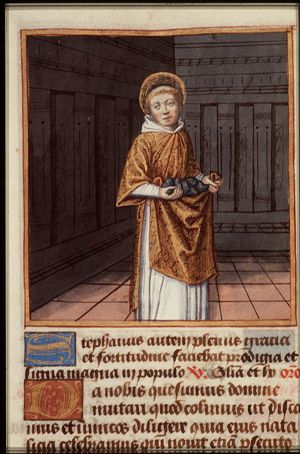 St. Stephen holding stones