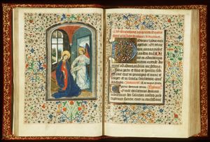The Annunciation: Gabriel announces Christ's birth to Mary