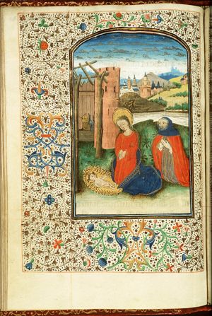 The Nativity: the adoration of the Christ-child by Mary and St. Joseph
