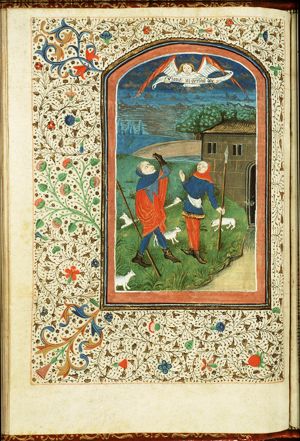 Annunciation of Christ's birth to the shepherds