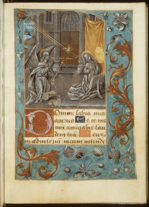 The Annunciation: Gabriel announces Christ's birth to Mary