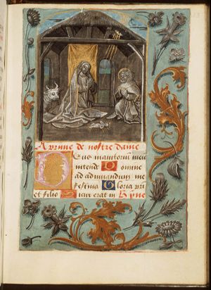 The Nativity: the adoration of the Christ-child by Mary and St. Joseph