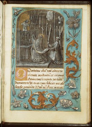 The mass of St. Gregory the Great: Christ appears on the altar