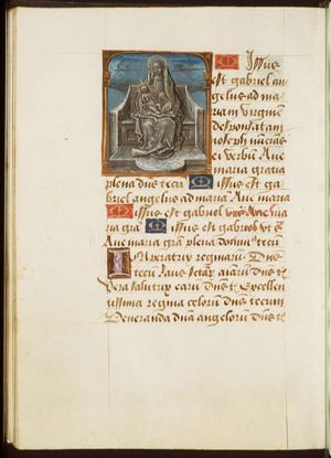 Mary enthroned, holding with the Christ-child