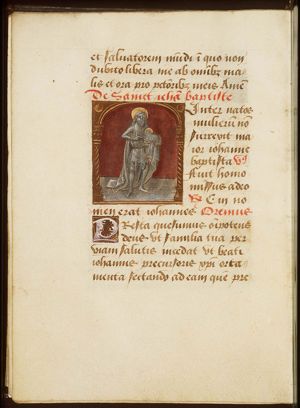 St. John the Baptist holding a book with the Lamb of God (Agnus Dei)