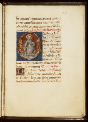 St. Catherine of Alexandria holding a sword and a book