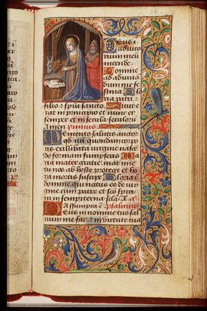 The Nativity: the adoration of the Christ-child by Mary and St. Joseph