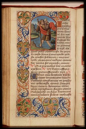 St. Christopher carries the Christ-child