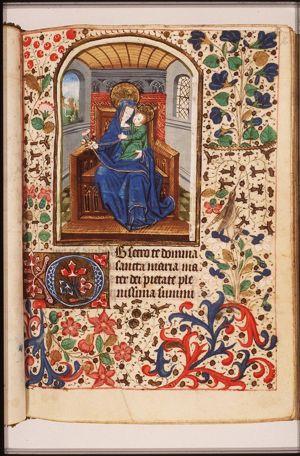 Madonna: Mary enthroned, holding the Christ-child