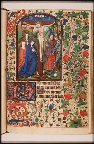 The Crucifixion, with Mary, St. John, St. Mary Magdalene, the confessing centurion, and soldiers