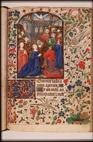 Pentecost: the Holy Spirit descends upon Mary and the apostles