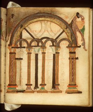 Canontable: table correlating the four Gospels devised by Eusebius of Caesarea