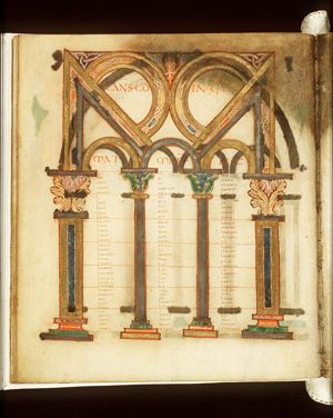 Canontable: table correlating the four Gospels devised by Eusebius of Caesarea