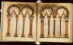 Canontable: table correlating the four Gospels devised by Eusebius of Caesarea